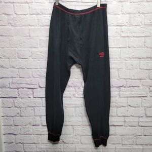 Umbro Thermal Long Underwear Pants Mens XL Black Red Stitching Waffle‎ Knit Warm